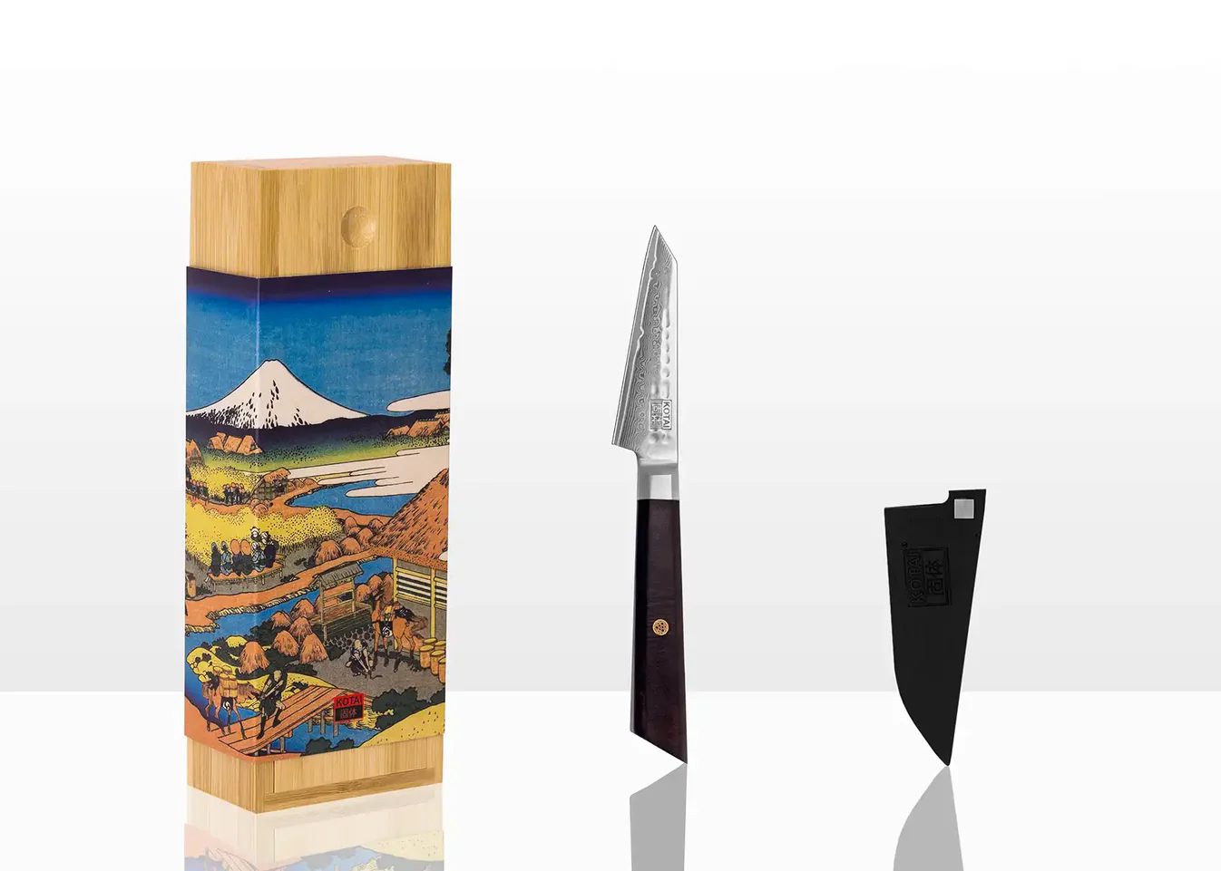 couteau d'office Kotaï collection Bunka avec lame damassée 9cm